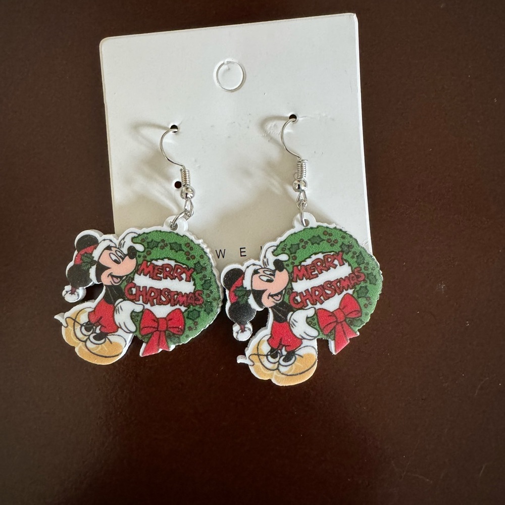 NWT! Mickey Mouse Christmas Earrings